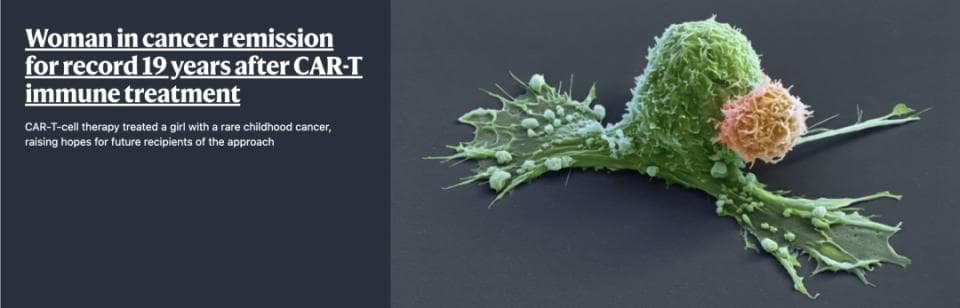 打破纪录！治疗后无癌生存 19 年，还登上了 Nature 头条