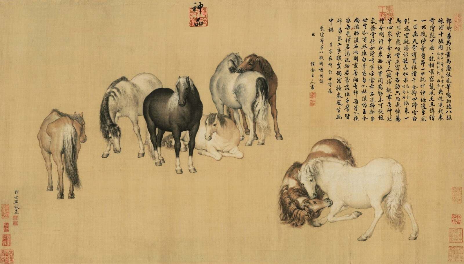 郎世宁《八骏图》：艺术史上的璀璨明珠