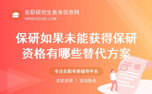 保研过程中，如果未能获得保研资格，有哪些替代方案？