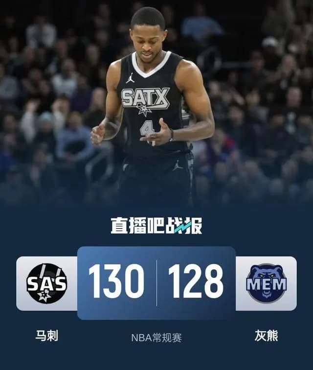 福克斯中投绝杀 JJJ赛季新高42分 马刺险胜灰熊止4连败