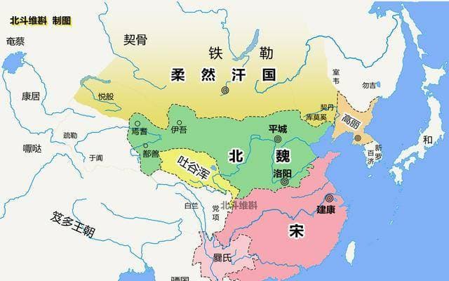 从地图看南北朝的变迁：华夏从对峙到统一，大漠则走向了东西对峙