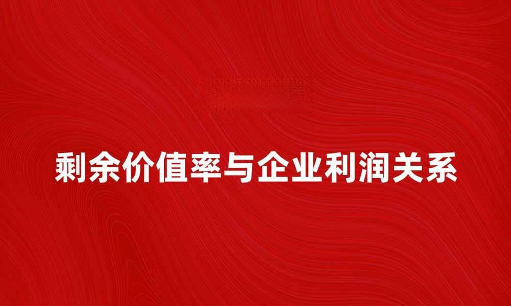 深入解析剩余价值率对企业利润的影响