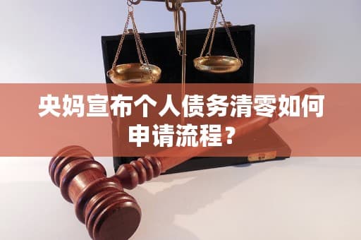 央行宣布个人债务清零如何申请