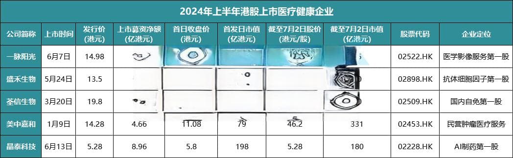 2024年H1医药股上市盘点，下半年港股或迎IPO热潮
