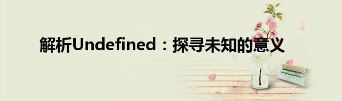 解析Undefined：探寻未知的意义