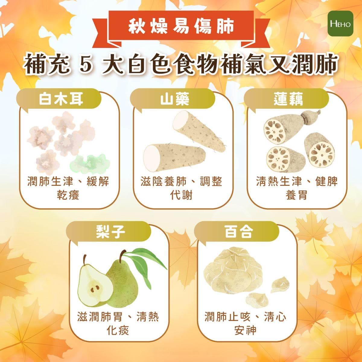 秋燥易傷肺！多補充 5 大白色食物補氣又潤肺