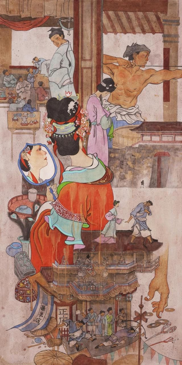 “路人甲”也是自己的主角，90后画家用短视频陪无数人品读《清明上河图》的人生百味