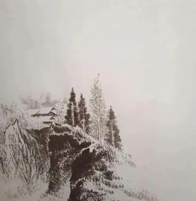 冰雪山水画技法详解：四幅经典作品的绘制步骤