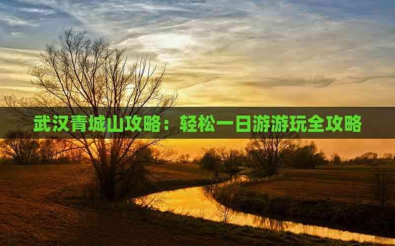 武汉游客攻略：轻松一日游青城山全攻略