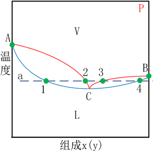 二元汽液平衡相图（共沸）
