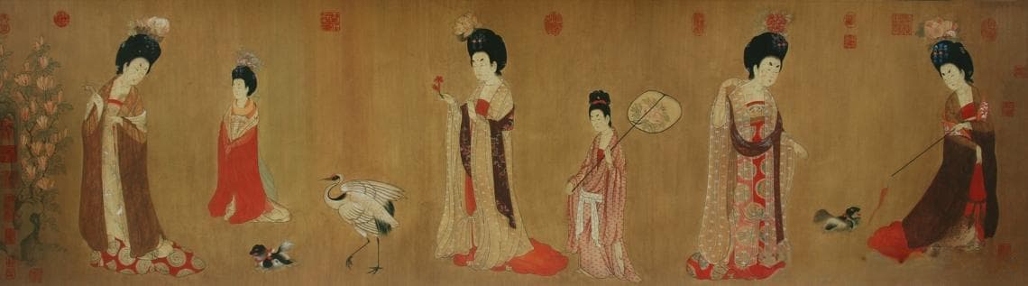 喵趣横生——观复猫钻进古画游雅集：簪花仕女图
