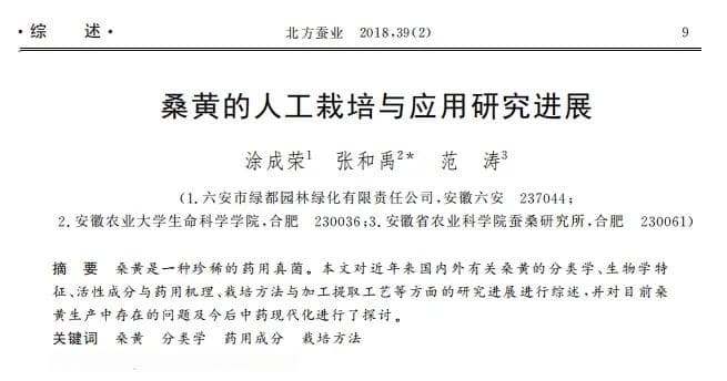 桑黄的人工栽培与应用研究进展