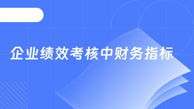 企业绩效考核中财务指标的选择与应用
