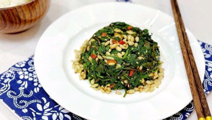 春日限定美食/清热降火又养肝～凉拌枸杞头菜