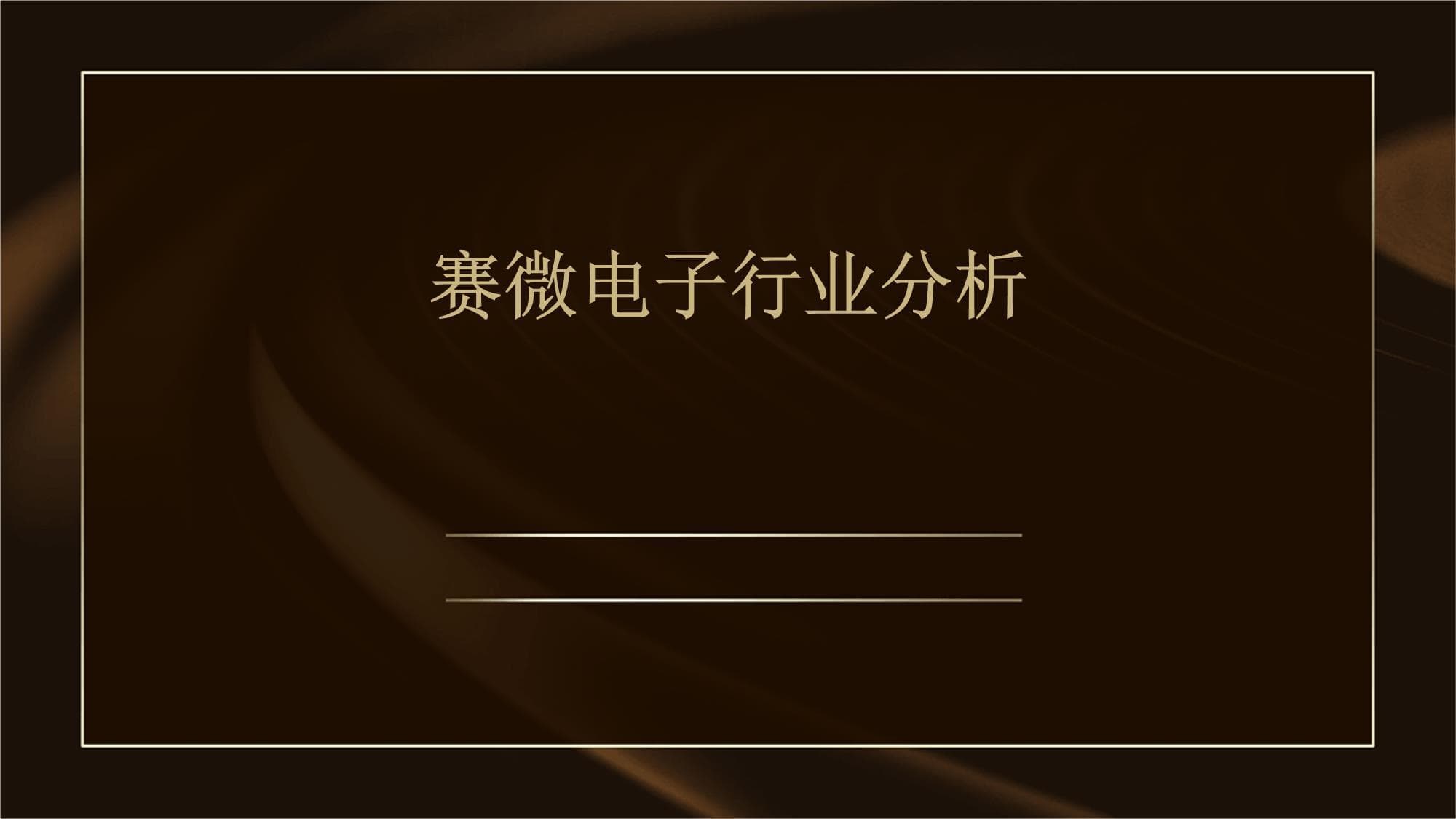 赛微电子行业分析