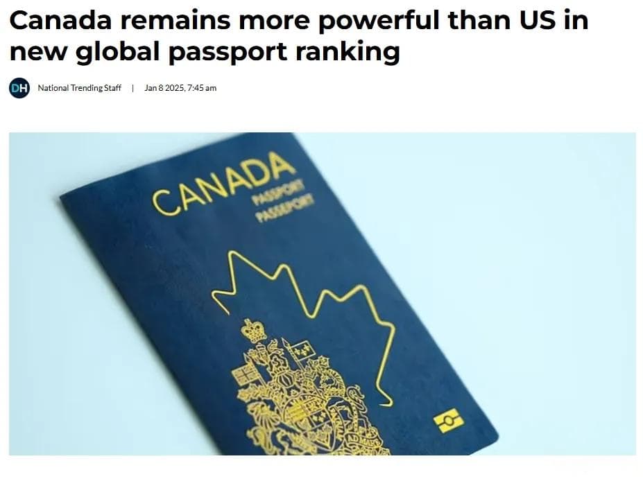 加拿大护照又赢了美国！全球排名曝光！