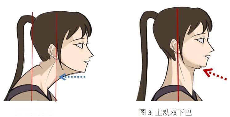 主动双下巴，纠正头前伸，改善颈肩痛