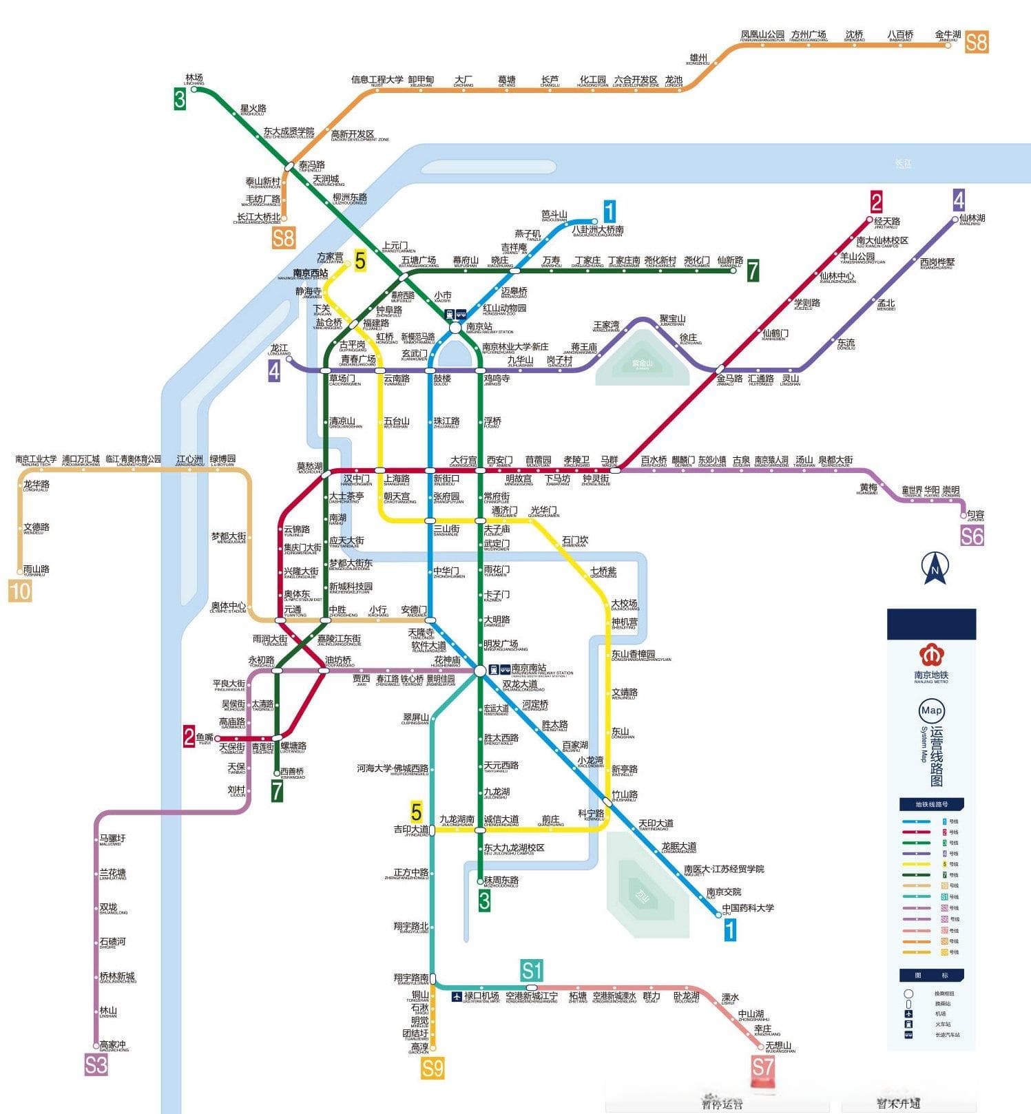 南京地铁线路图2025 南京地铁运营时间及票价标准
