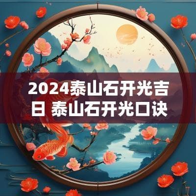 2024泰山石开光吉日 泰山石开光口诀