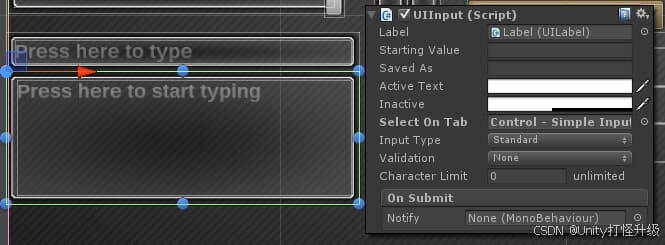 NGUI UIInput组件：文本输入组件