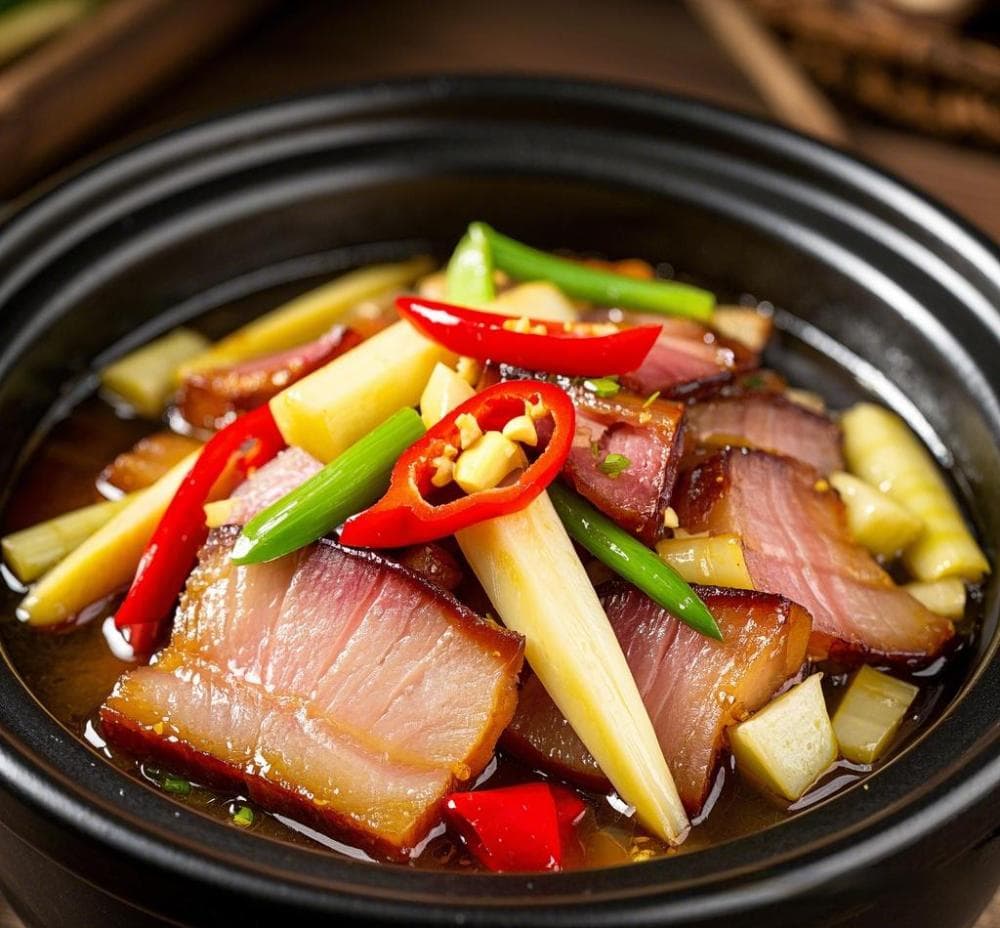 经典名肴——小笋炒腊肉