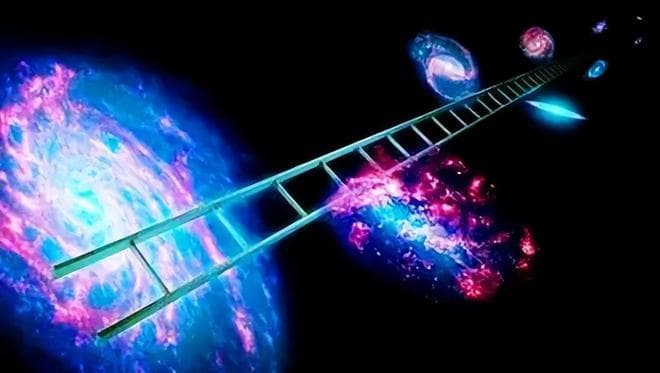 假如乘坐无限长的梯子，没有达到第一宇宙速度能否离开地球？