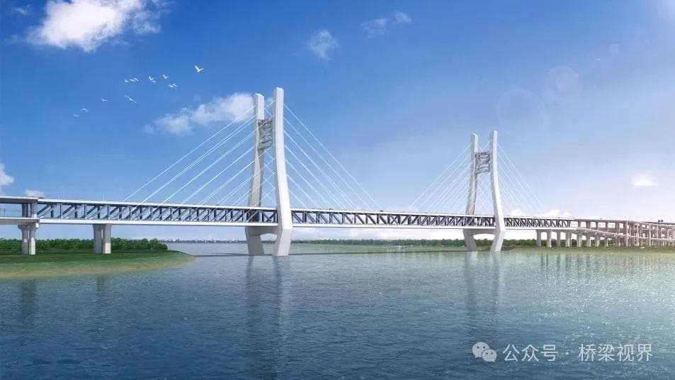 世界首座时速350公里公铁混层合建桥梁：昌九高铁扬子洲赣江公铁大桥西支主桥