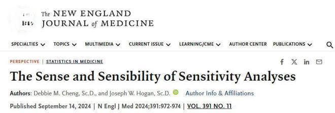 NEJM：报告敏感性分析结果的四点建议