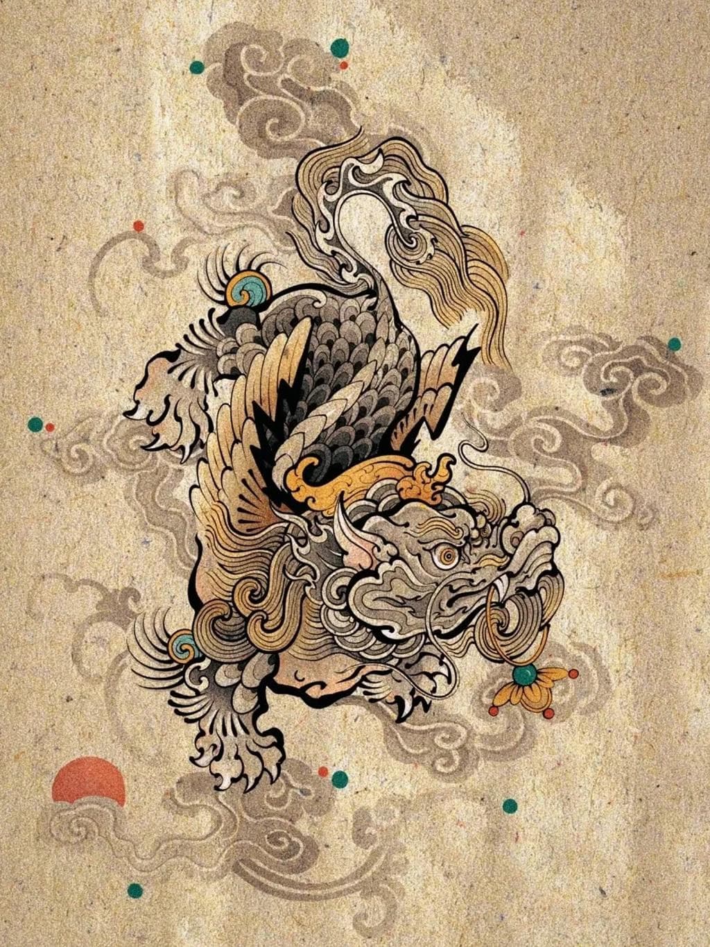 一角天禄两角辟邪：解码貔貅纹样的文化密码