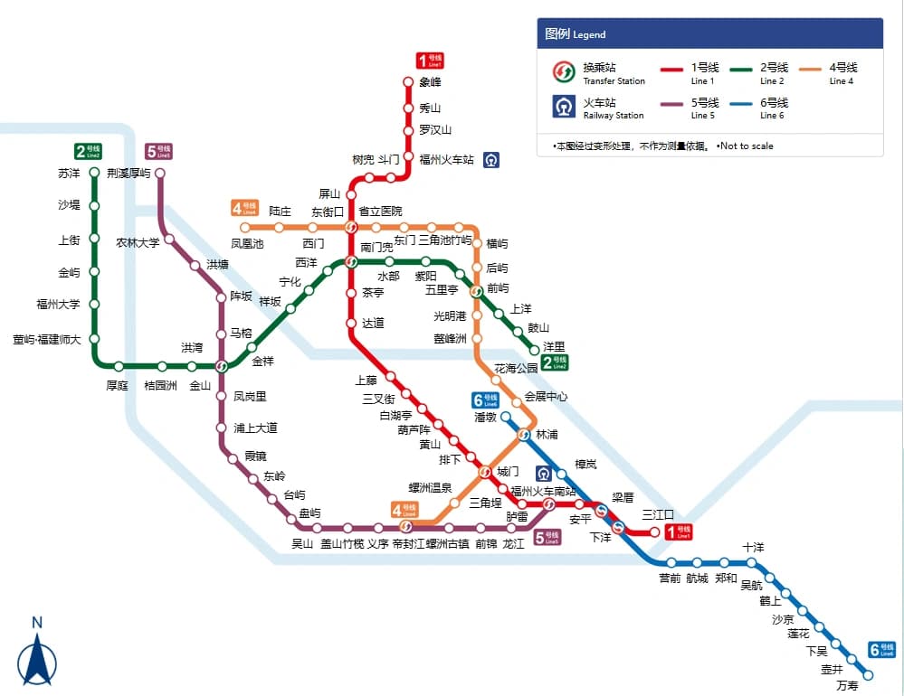 福州地铁完整指南：线路图、运营时间及热门景点全攻略