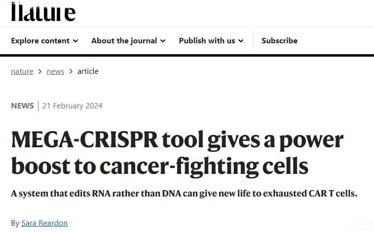 Nature：MEGA-CRISPR：刷新CAR T细胞治疗极限