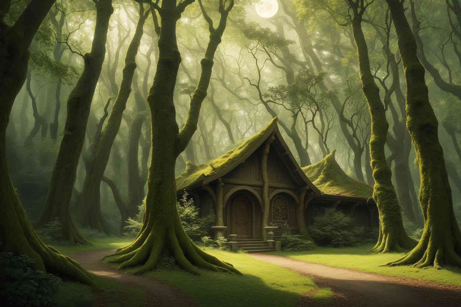 AI绘画打造梦幻森林木屋全方位内景生成：探索自然与舒适的完美融合