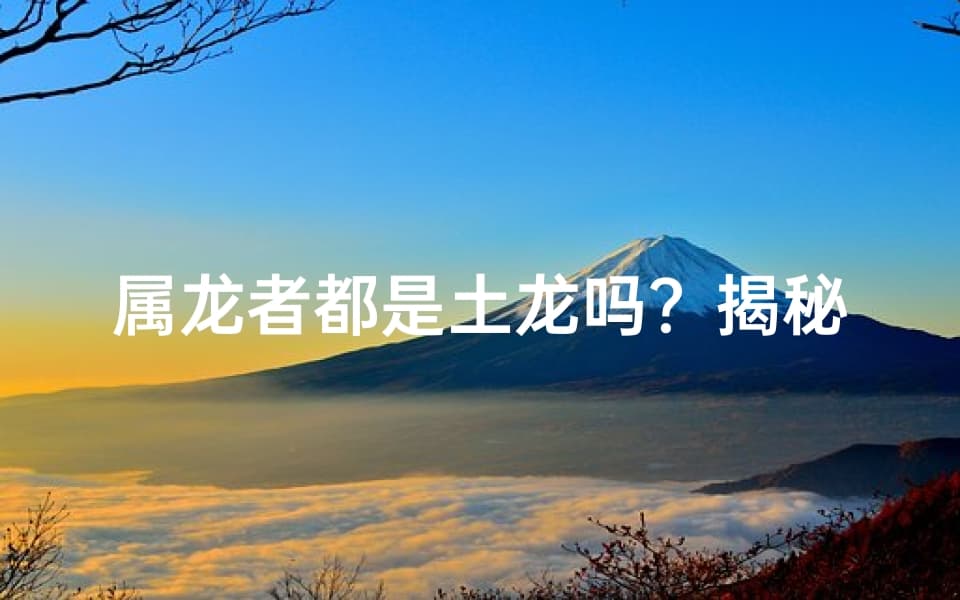 属龙者都是土龙吗？揭秘生肖龙的奥秘