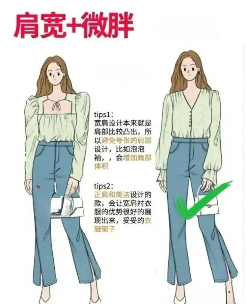 肩宽微胖女生怎么穿最好看？记住“5穿5不穿”，美得毫不费力
