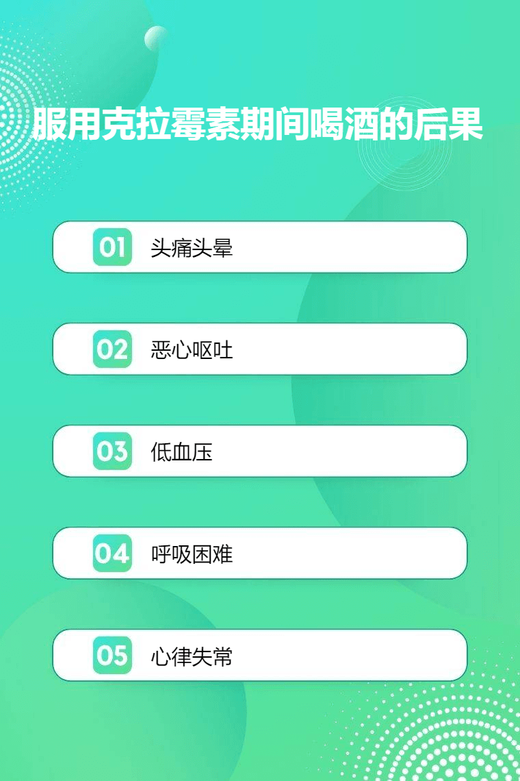 服用克拉霉素期间喝酒的后果