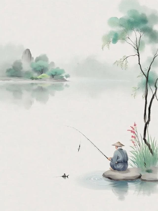 30句垂钓古诗词，休闲生活的治愈方式，随便哪一句都极度松弛舒适