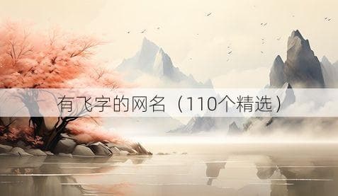 有飞字的网名（精选110个）