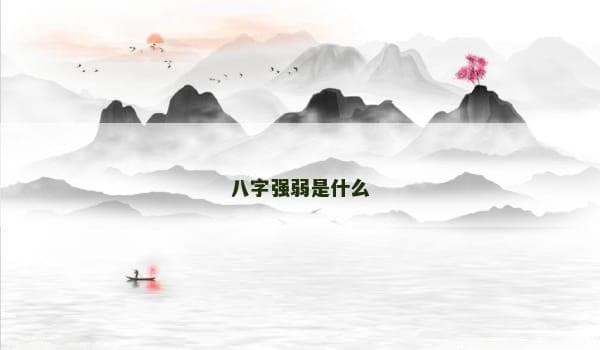八字强弱是什么