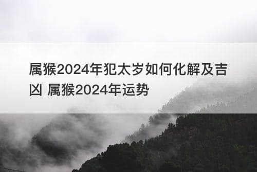 属猴2024年犯太岁如何化解及吉凶 属猴2024年运势