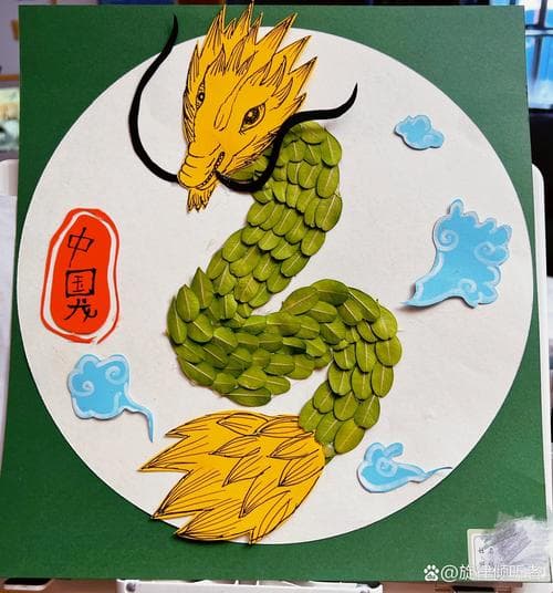 粘贴创意画手工制作教程：树叶、蛋壳、汉服、五谷杂粮四种类型详解