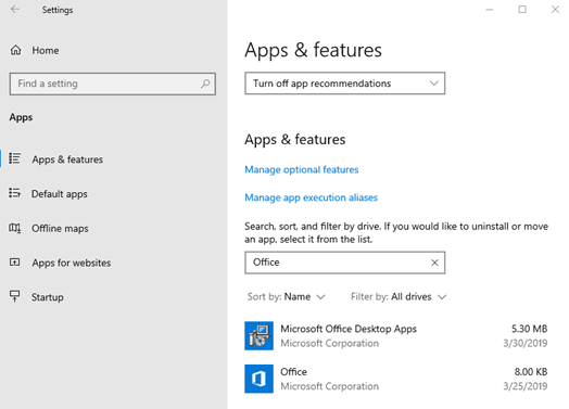 启动 Office 时出现“Windows 无法访问指定的设备、路径或文件”错误