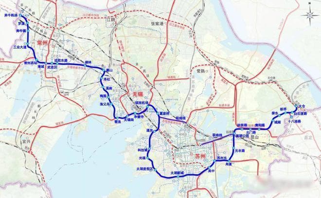 苏锡常城际铁路规划调整：苏州改道北线，常州延伸至天目湖
