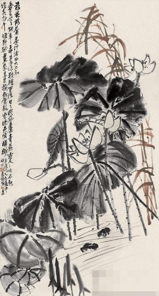 吴昌硕画荷花：金石气无人超越