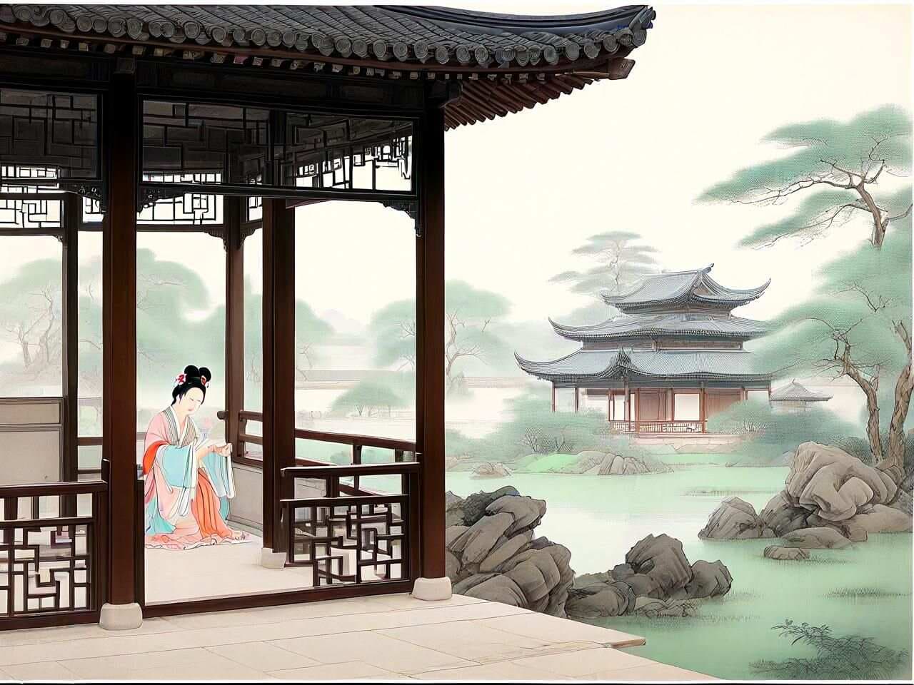 唐代园林：全景画卷中的古建、人物与艺术盛宴
