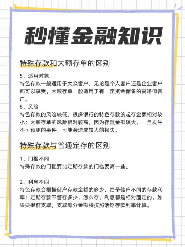 特色存款是什么意思？和普通定存、大额存单区别？