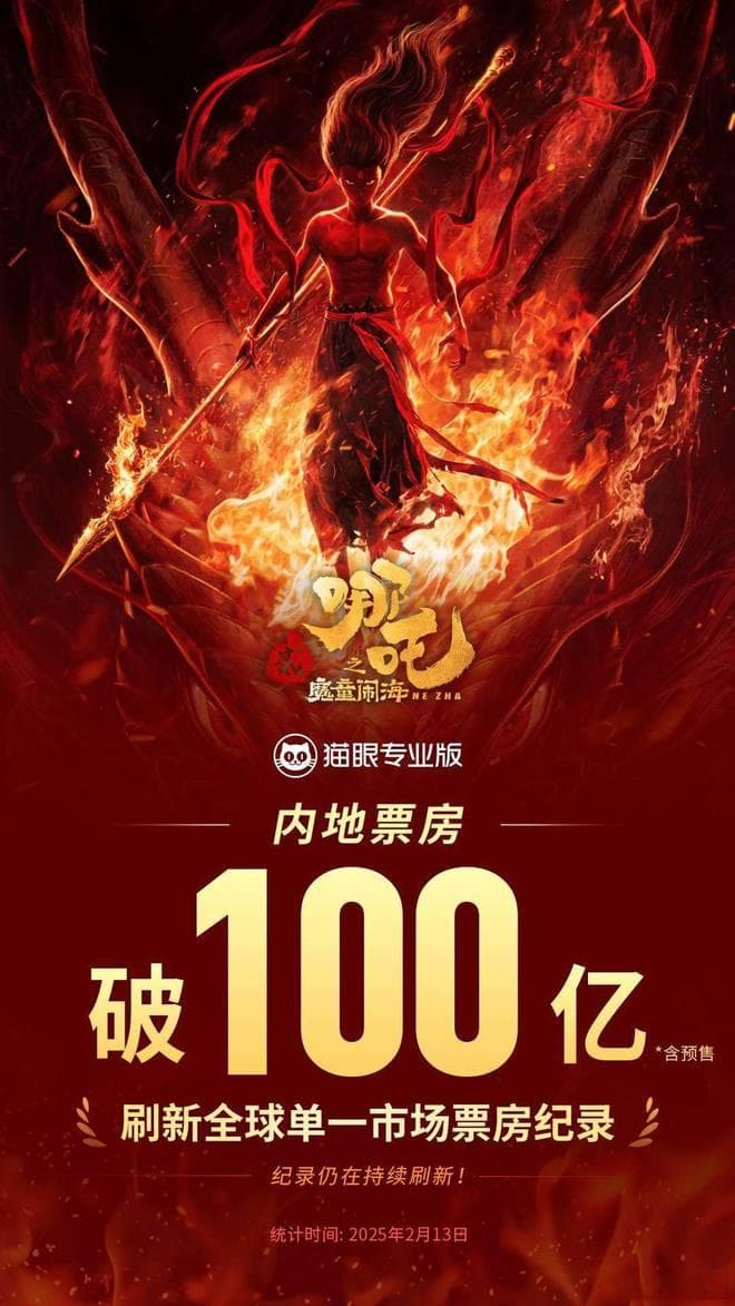 热闻|《哪吒2》票房破百亿催生千亿市值公司诞生，饺子监制的《敖丙传》已排上日程了