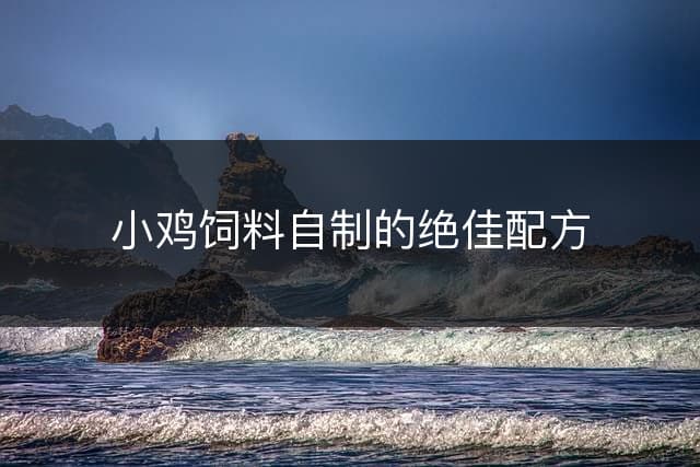 小鸡饲料自制的绝佳配方