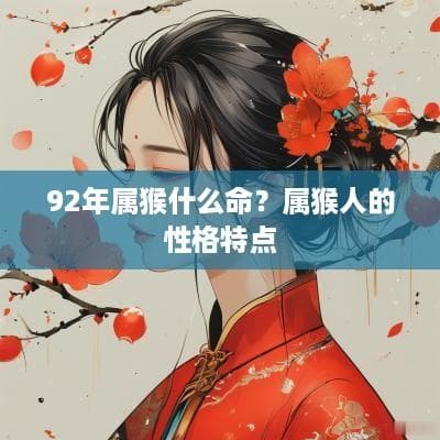 92年属猴什么命？属猴人的性格特点