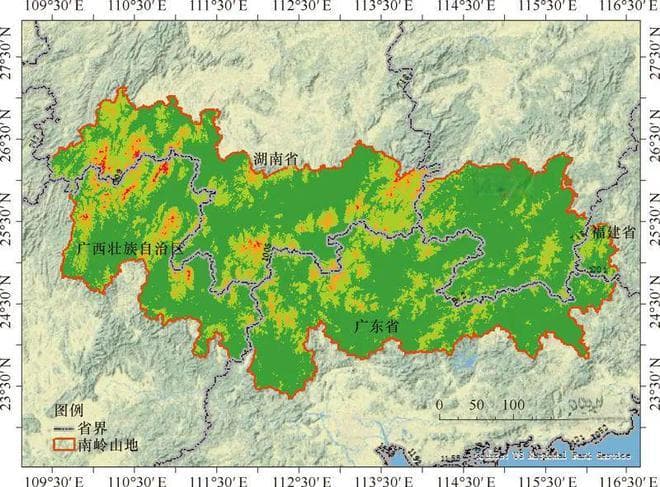 南岭同纬度带5个典型区域的气候特征比较分析与预测