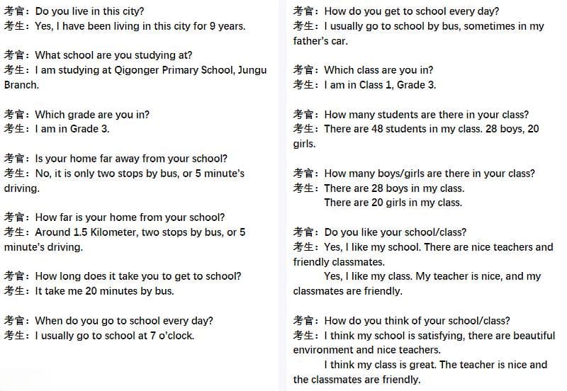 KET考试流程总结！KET官方口语题库及满分回答直接背!